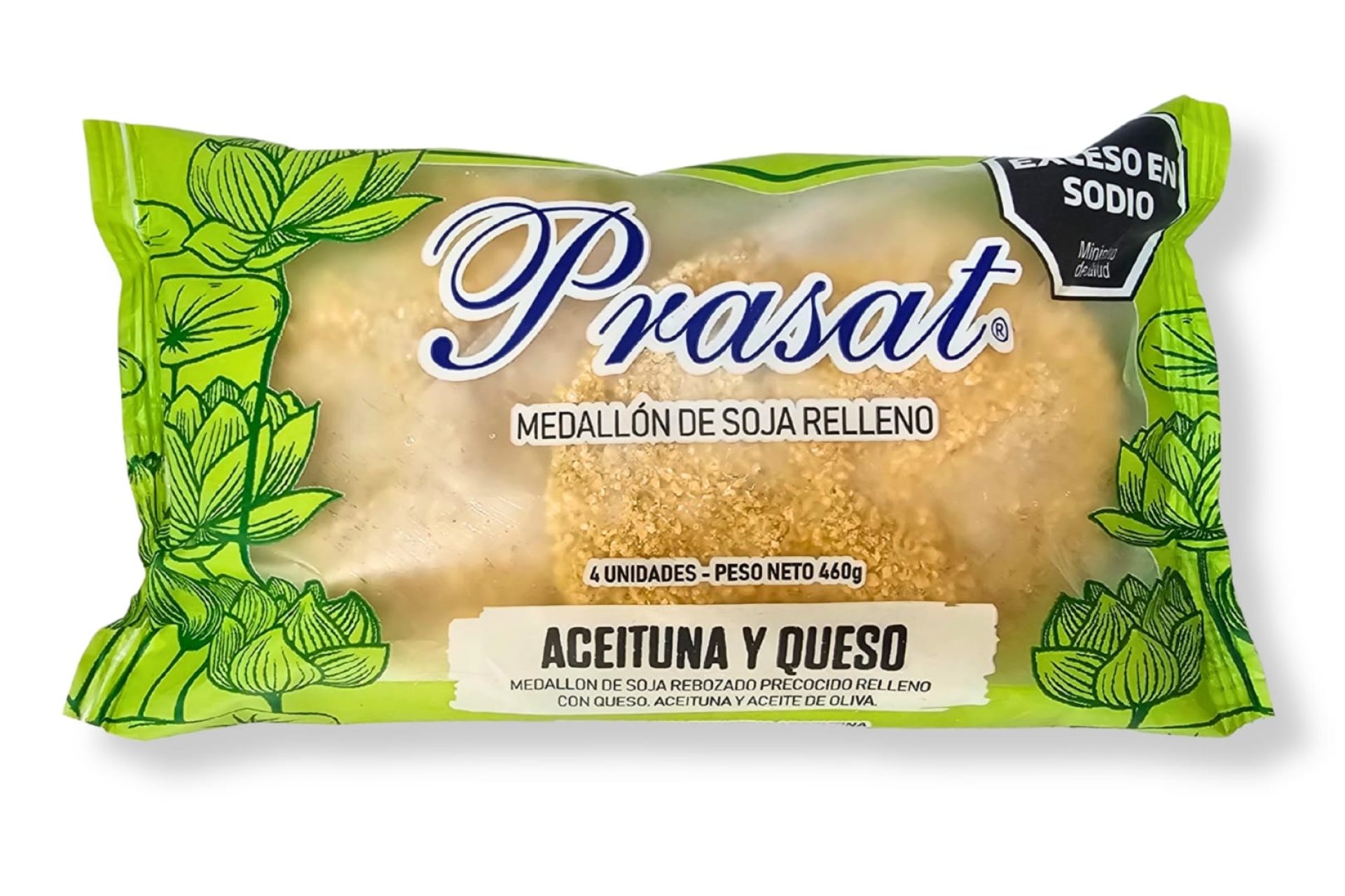 Milanesas de soja rellenas de aceituna y queso