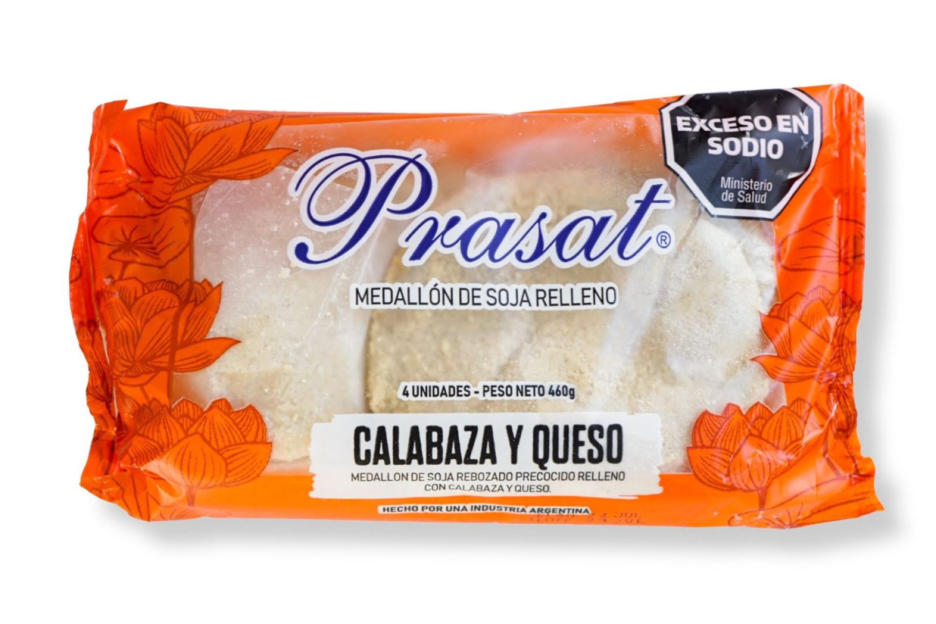 Milanesas de soja rellenas de calabaza y queso