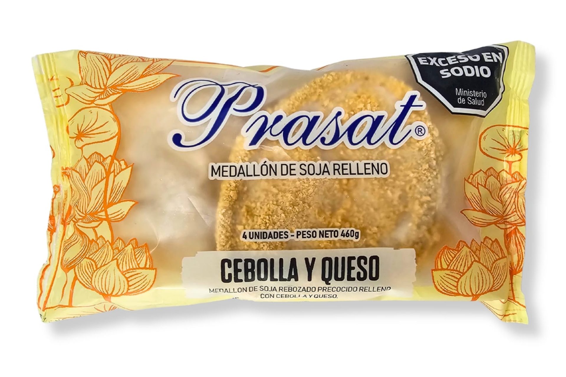 Milanesa de soja rellena con cebolla y queso